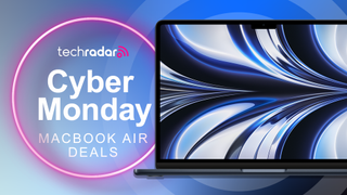 MacBook Air with Cyber Monday deals text