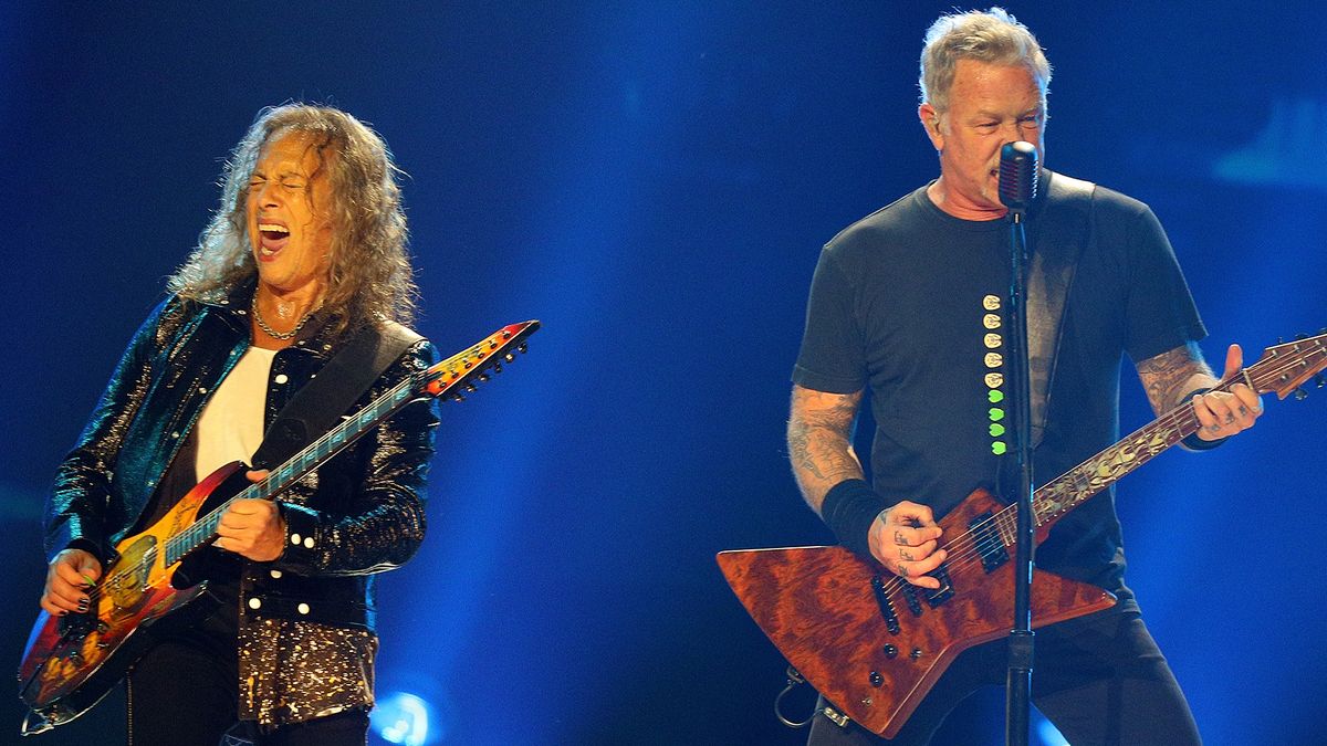 [L-R] Kirk Hammett and James Hetfield of Metallica