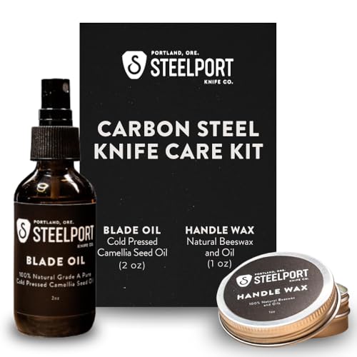 Steelport Camellia Oil for Knives 2 Oz, Handle Wax 1 Oz | Knife Care Kit
