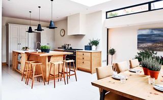 scandi style interior in a rear extension