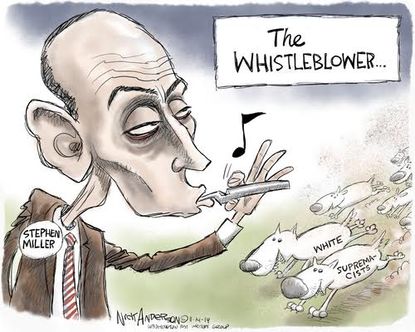 Political Cartoon U.S. Whistleblower Stephen Miller White Supremacy