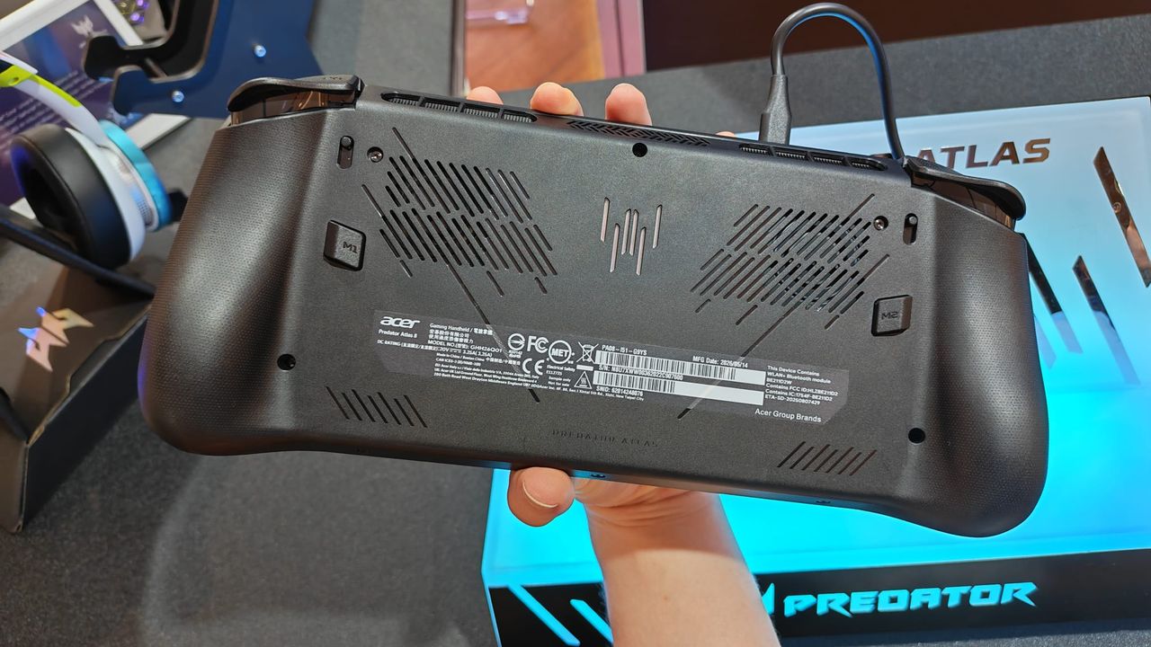 The back of the Acer Predator Atlas 8