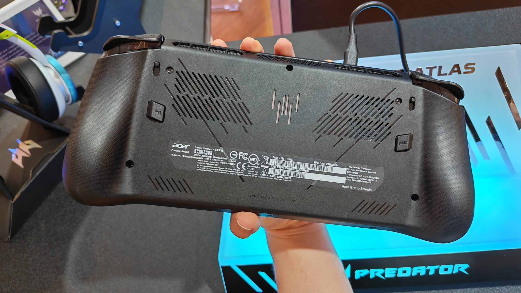 The back of the Acer Predator Atlas 8 