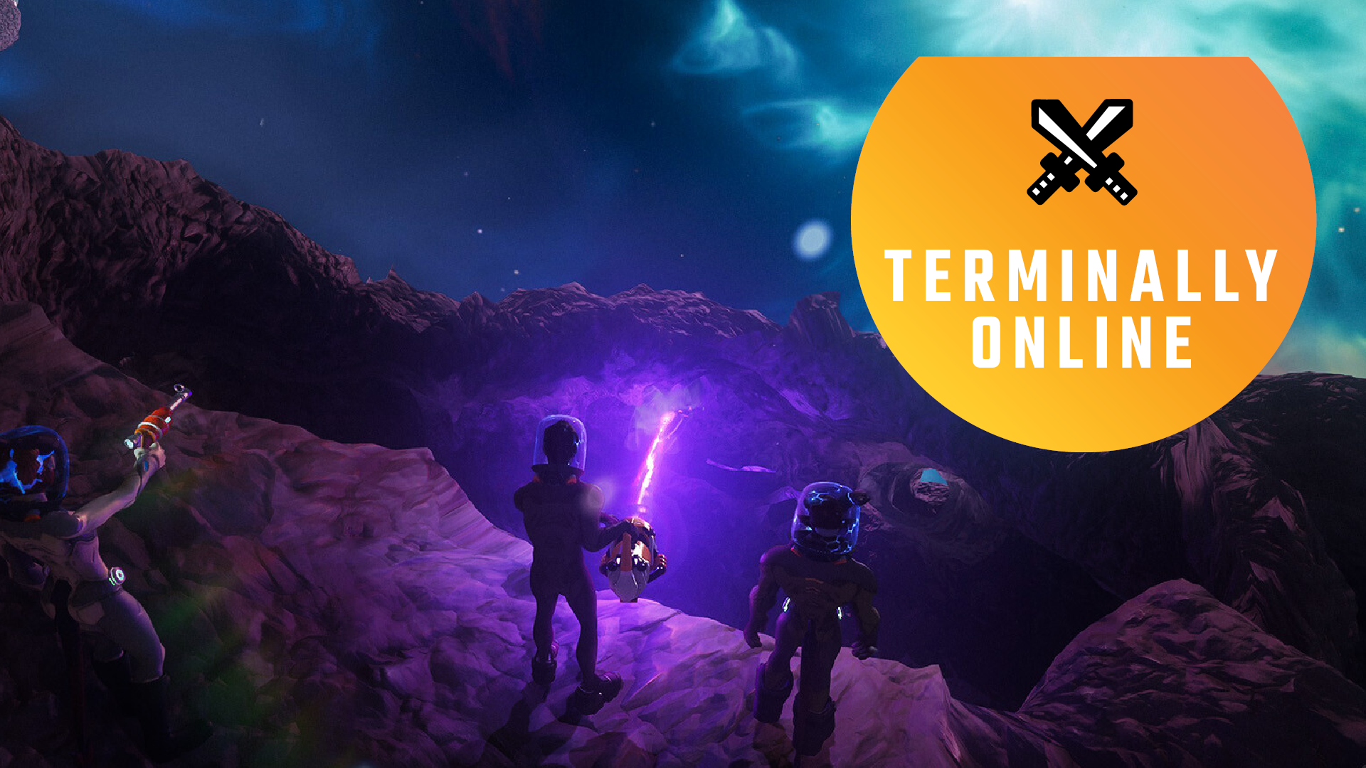 Players in Stars Reach mine an asteroid together.