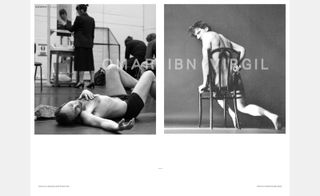 black and white images of people on the floor