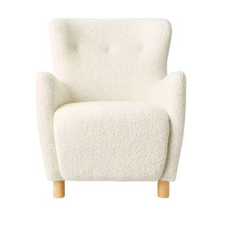 Threshold Kessler Wingback Accent Chair in white bouclé