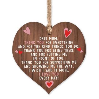 heart wooden hanging plaque - amazon mother's day gifts
