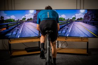 Cycling indoors on Zwift