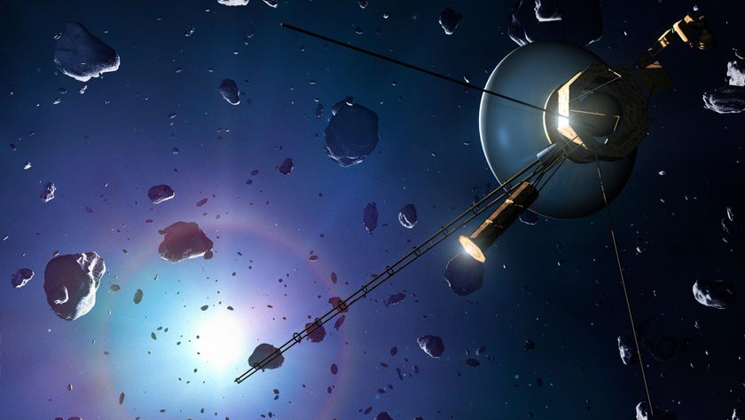 An artist&#039;s illustration of the Voyager 1 probe travelling into the Oort Cloud.