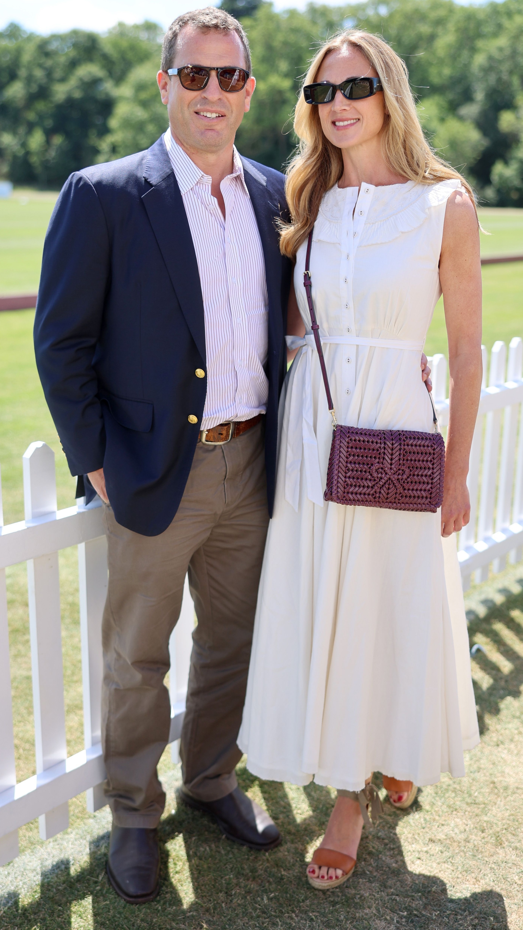 Peter Phillips and Harriet Phillips attend the Royal charity polo cup at Flemish Farm on July 11, 2025