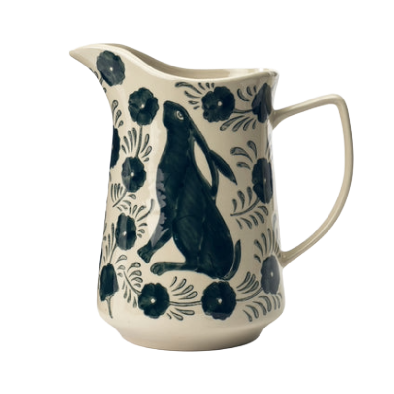 Creative Co-op, Hand-Painted Floral Pitcher