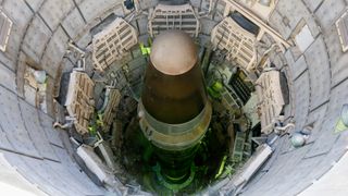 A U.S. Titan nuclear missile. Mutual assured destruction is the concept of nuclear superpowers being able to completely destroy each other.