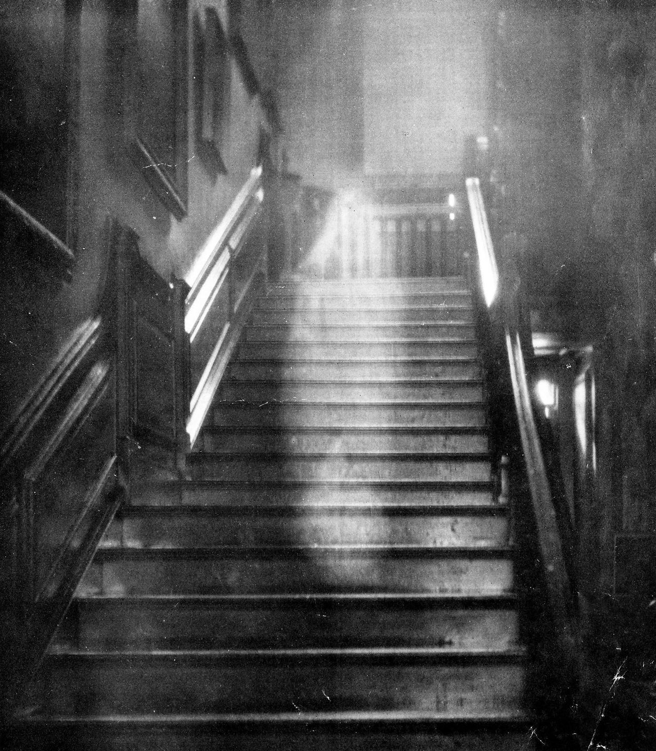 The Brown Lady of Raynham Hall, one of the most famous ghost photographs of all time, originally taken for Country Life and first published in December 1936.