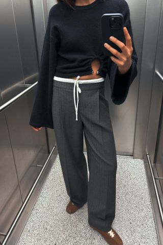 Double Waist Wide Leg Pants