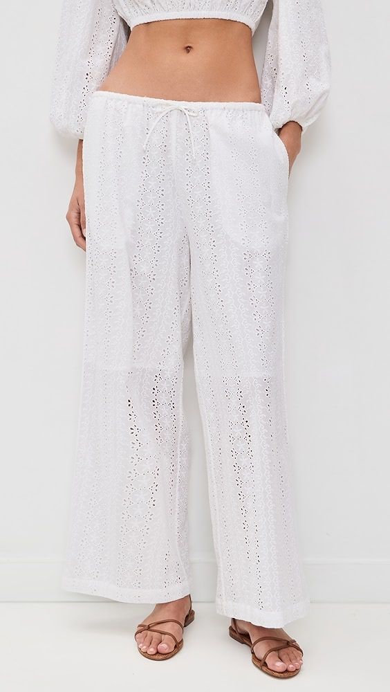 Wide Leg Pants - White