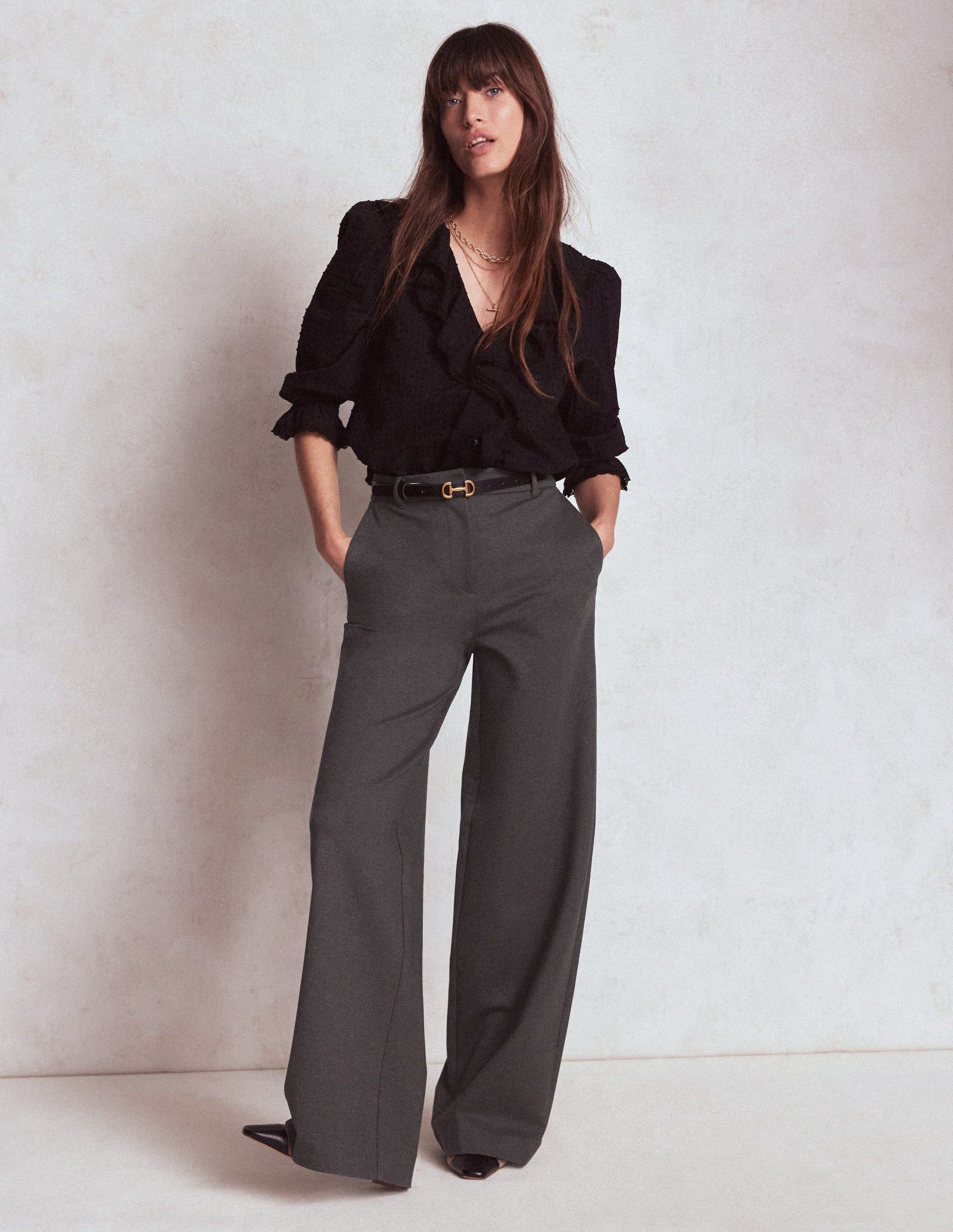 Belgravia Ponte Pants-Charcoal Grey