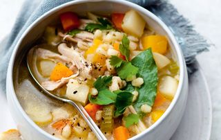 Hearty root and barley soup