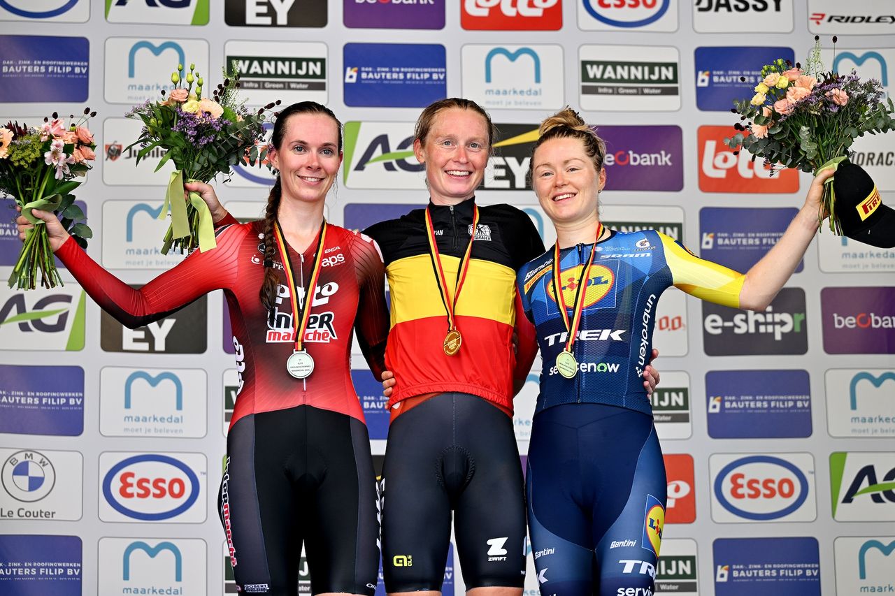 Lotte Claes unseats Lotte Kopecky as the new elite women's time trial title at the Belgian Road National Championships