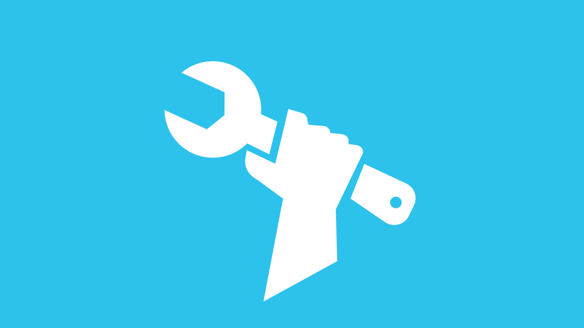 hand holding spanner on blue background to denote server downtime in Fortnite