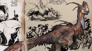 Concept art of a gigantoraptor from Ark: Survival Ascended