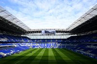 LIVERPOOL, ENGLAND - AUGUST 24: A general view inside the stadium is seen prior to the Premier League match between Everton and Brighton & Hove Albion at Hill Dickinson Stadium on August 24, 2025 in Liverpool, England. (Photo by Clive Mason/Getty Images)
