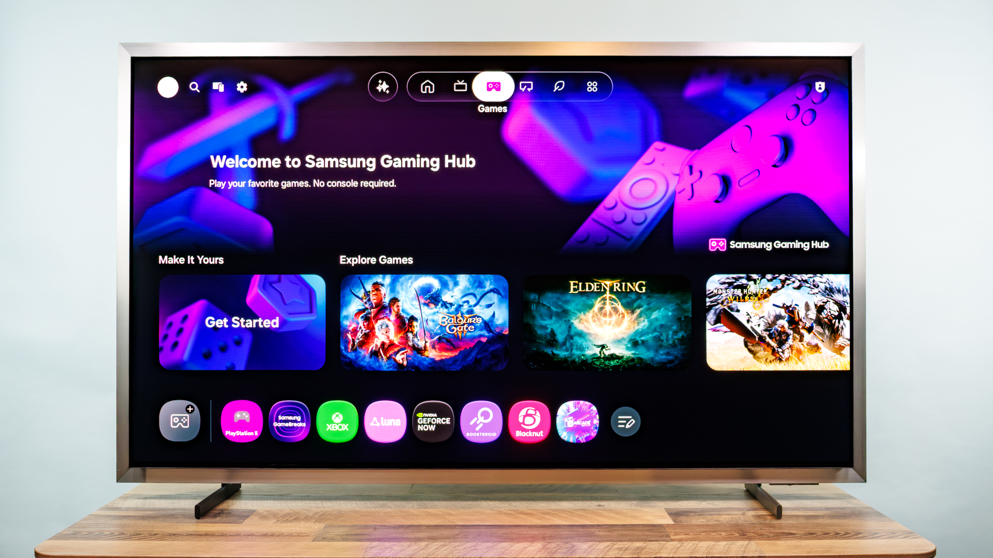 Samsung S95H OLED TV on a desk