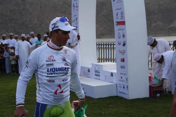 Peter Sagan (Liquigas-Cannondale) heads to the podium