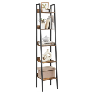 tall narrow leaning bookcase