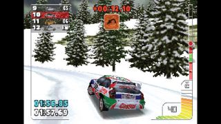 Snow and ice cover the Scandinavian tracks in Colin McCrae Rally for PS1