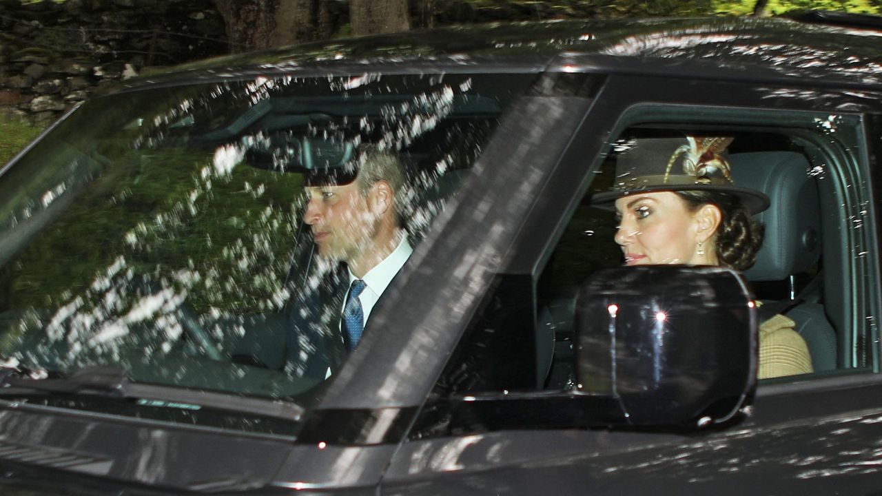 Kate Middleton arriving at church in Scotland