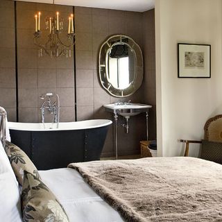 bedroom with luxury bath