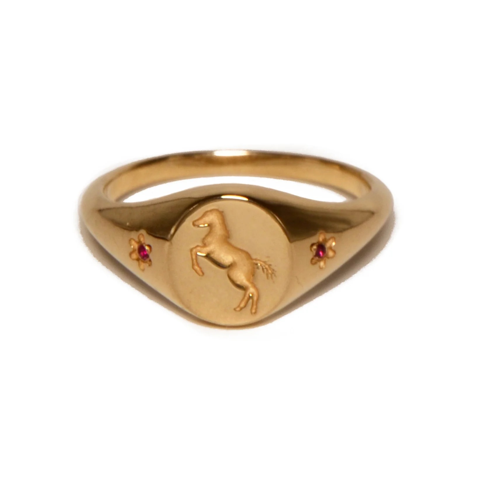 Steph Mazuera, Pony Signet in 14k Gold