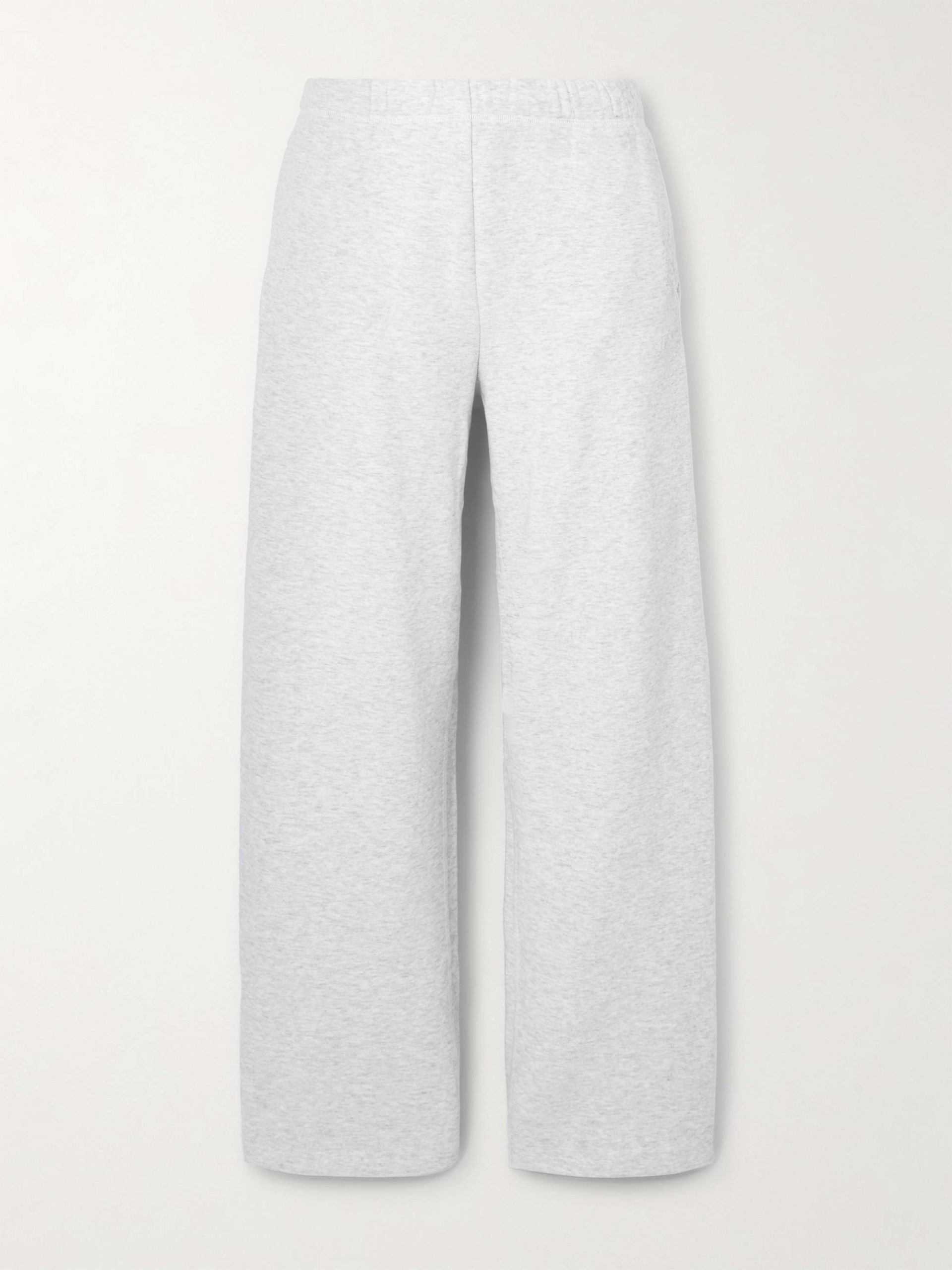 Classic Cotton-Blend Jersey Straight-Leg Pants - Light Heather Gray