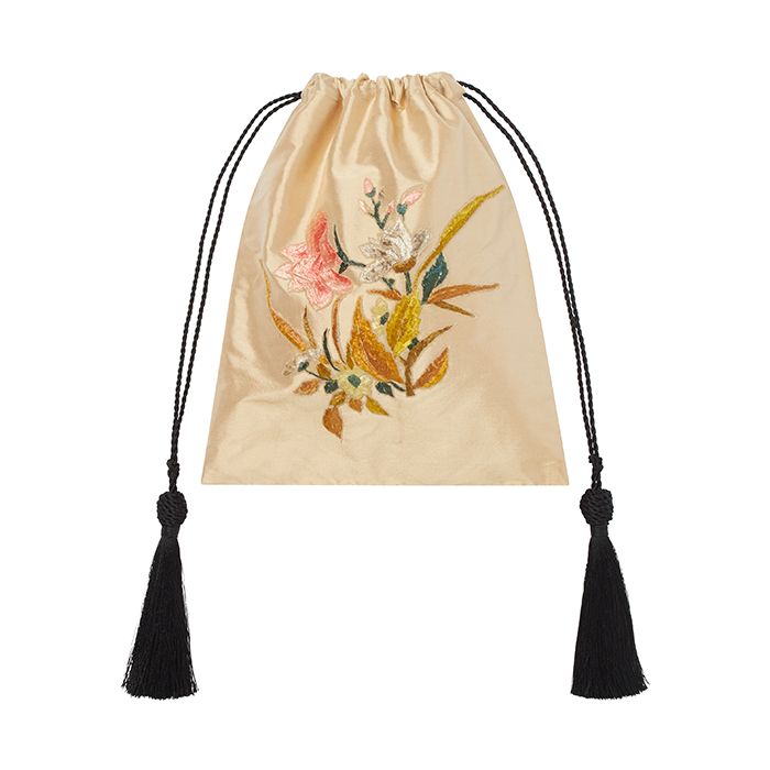Conner Ives, Embroidered Silk Cord Bag