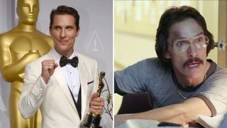 (L) Matthew McConaughey (R) Matthew McConaughey in the film Dallas Buyers Club