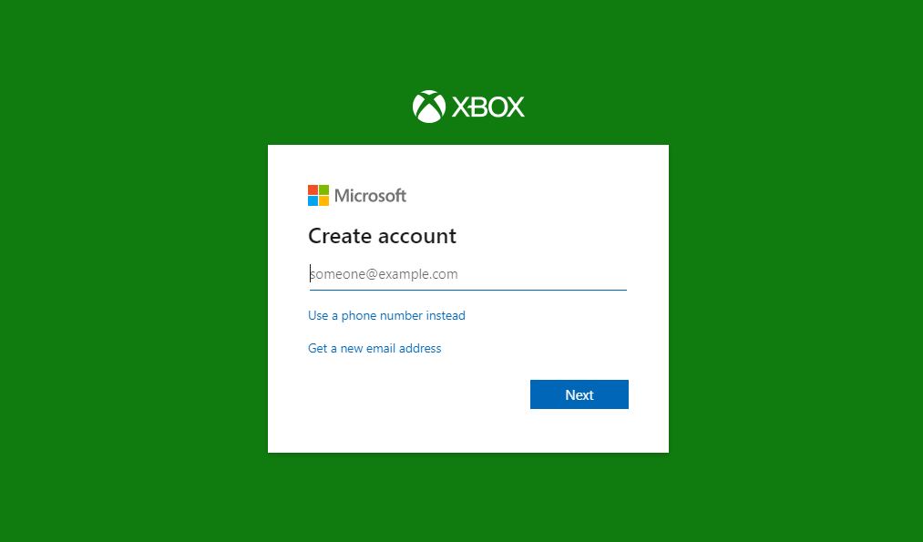 Creating an Xbox account