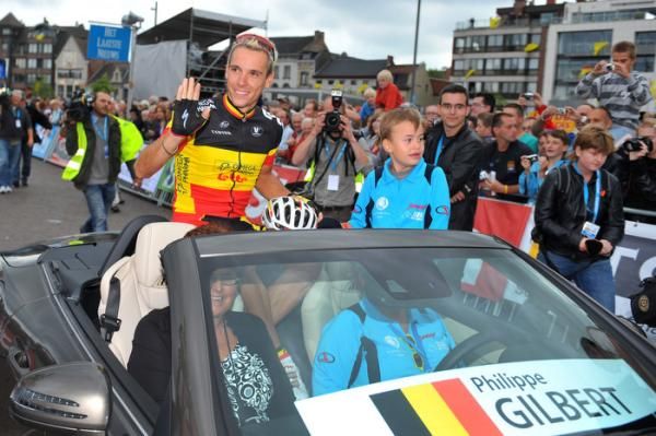 Philippe Gilbert (Omega Pharma-Lotto) in the VIP car