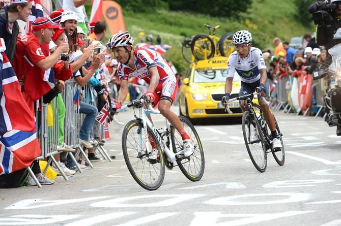 Joaquim Rodriguez (Katusha) and Nairo Quintana (Movistar) rode away from Froome on the Alpe d'Huez