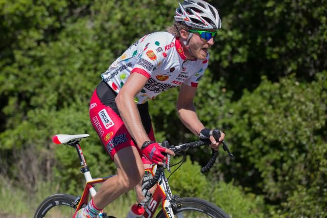 Alex Hagman digs deep in the final meters to win the second stage of the Sea Otter Classic.