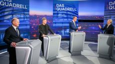 Chancellor Olaf Scholz (SPD), Robert Habeck (Greens), Friedrich Merz (CDU) and Alice Weidel (AfD) take part in TV debate, 16 February 