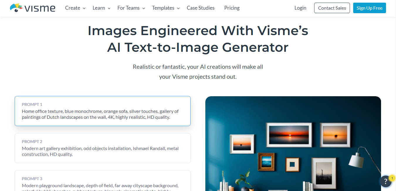 Website screenshot for Visme