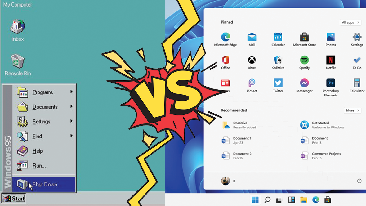Windows 95 vs Windows 11