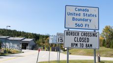 The U.S.-Canada border crossing in Pittsburg-Chartierville, connecting New Hampshire and Quebec.