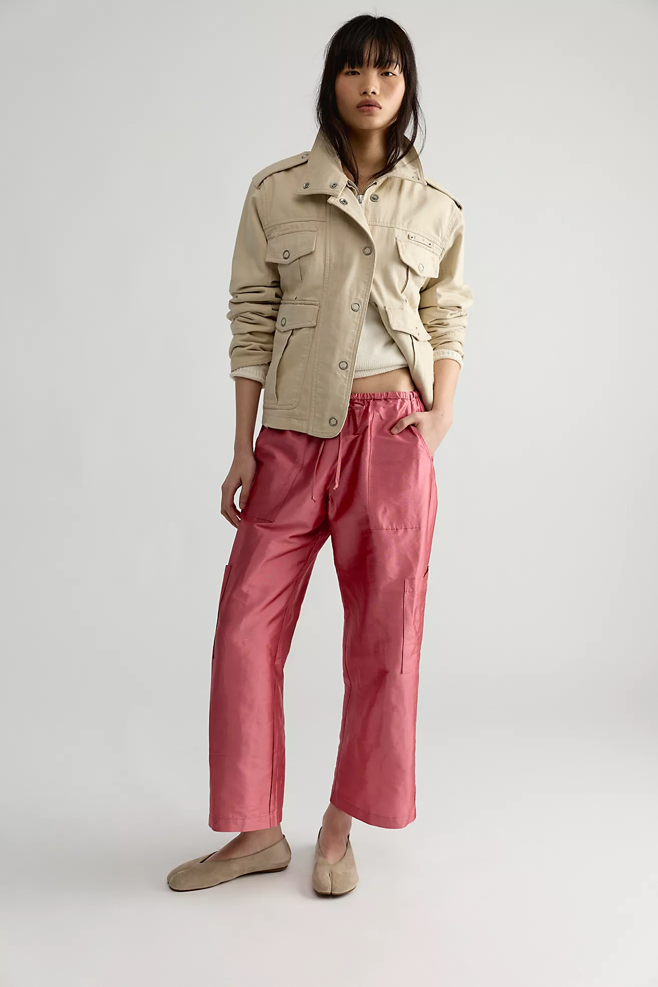 Donni. the Taffeta Drawstring Cargo Pants