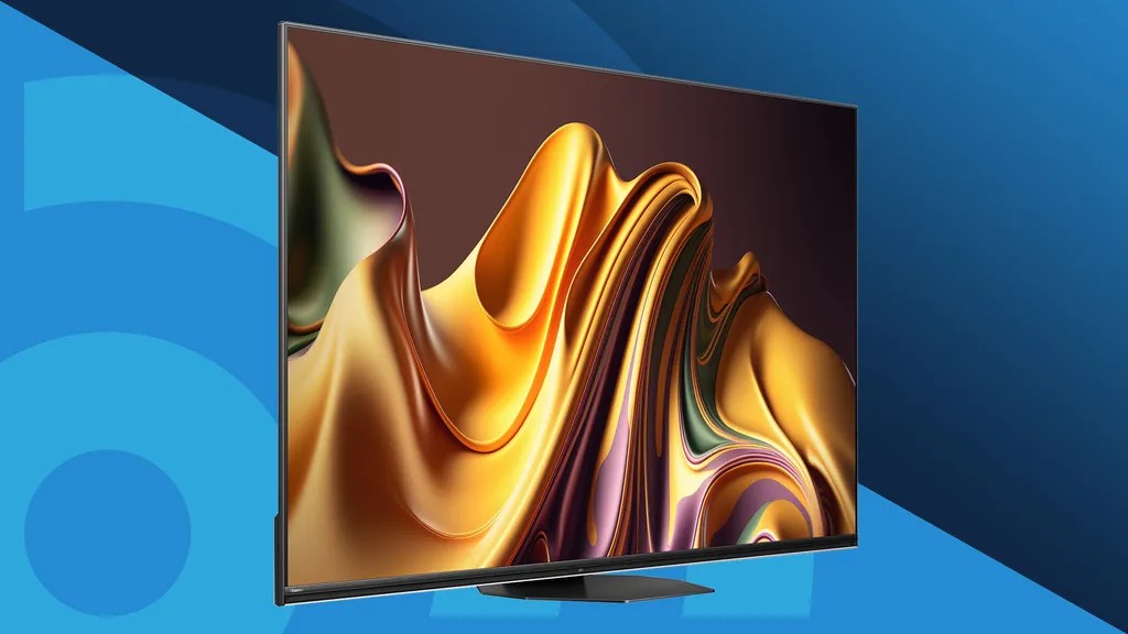 Mini-LED TV on blue background