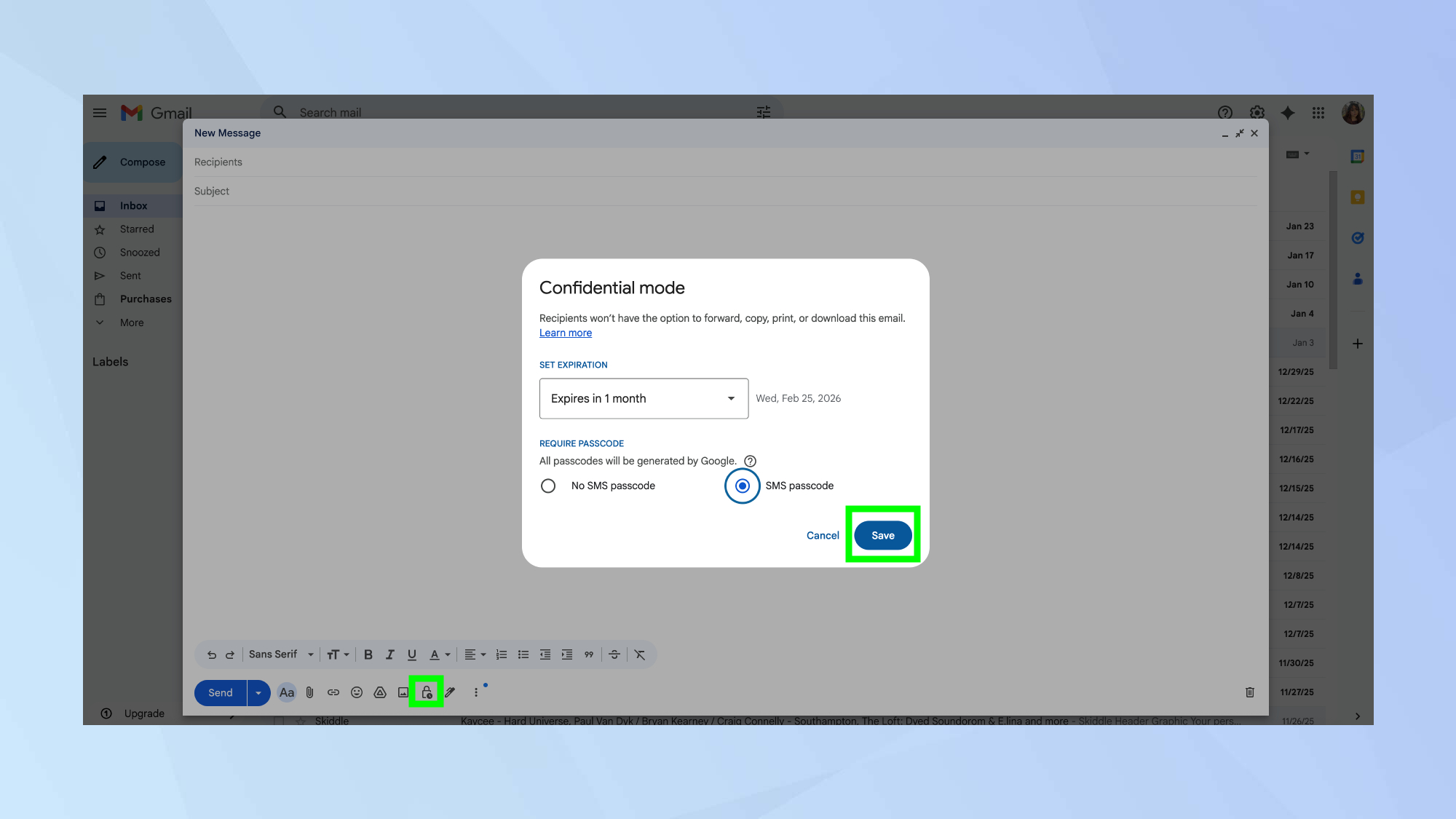 Gmail confidential mode