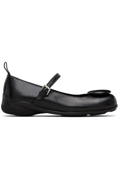 OPEN YY, Black Badge Appliqu&amp;eacute; Flats