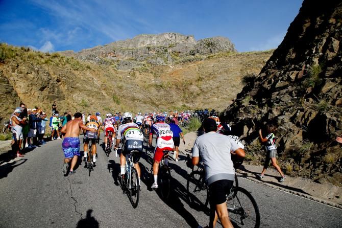 The steep hills slowed some riders to a crawl.