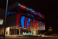 The two 20,000-lumen laser&nbsp;Epson projectors which power the building&rsquo;s front-facing projection mapping are housed in durable enclosures built to withstand the elements.
