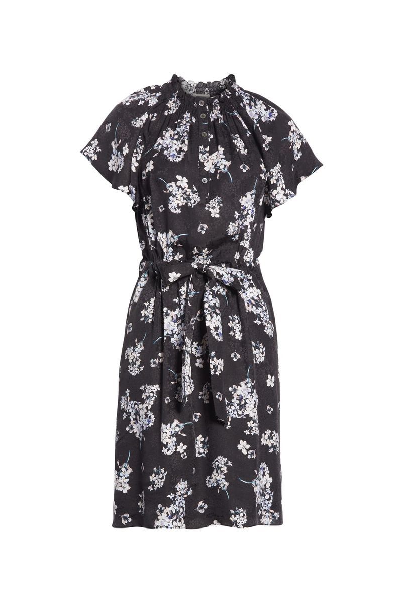 Clothing, Dress, Day dress, Black, Sleeve, Cocktail dress, Robe, Pattern, Textile, Sheath dress,